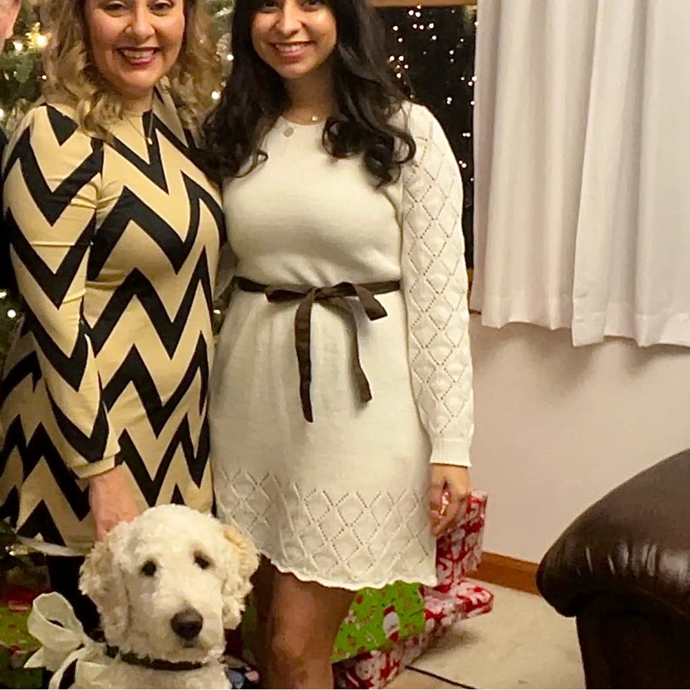 Cat & Jack Cream Knit Sweater Dress